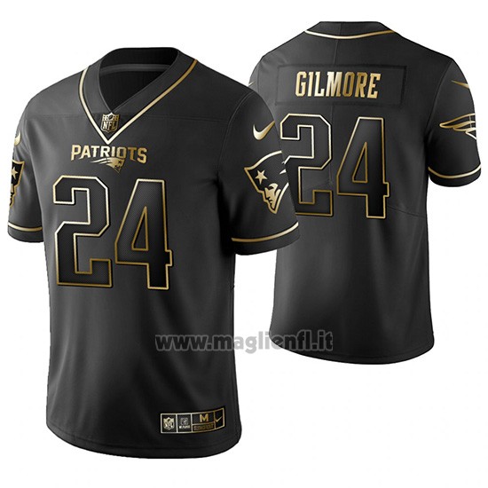 Maglia NFL Limited New England Patriots Stephon Gilmore Golden Edition Nero